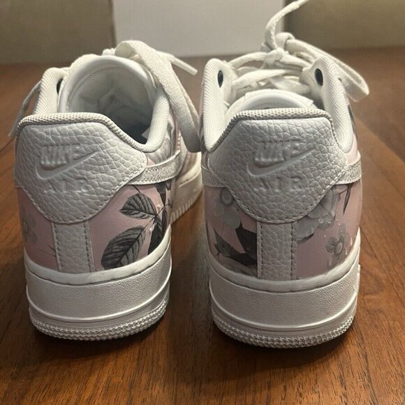 Nike Air Force 1 Low Floral Pink Grey Sneakers Women's Size 8 - Picture 6 of 10